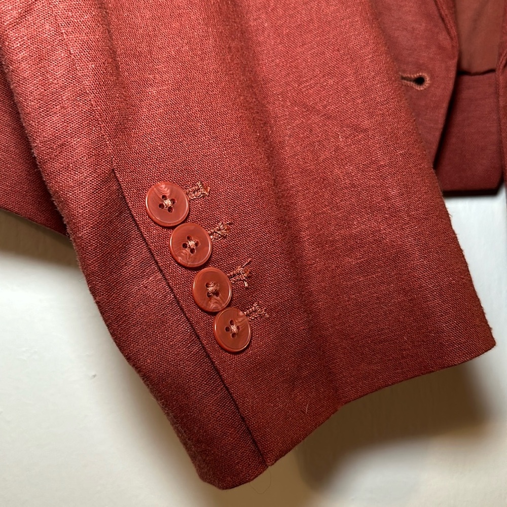 Express Rust Double-Breasted Blazer - image 2